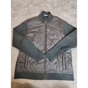 Dkny Jeans Men's Zip Up Sweater Jacket Size XL Black Mock Neck
